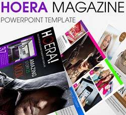 杂志风格的商业PPT模板：HOERA Magazine - Powerpoint Template